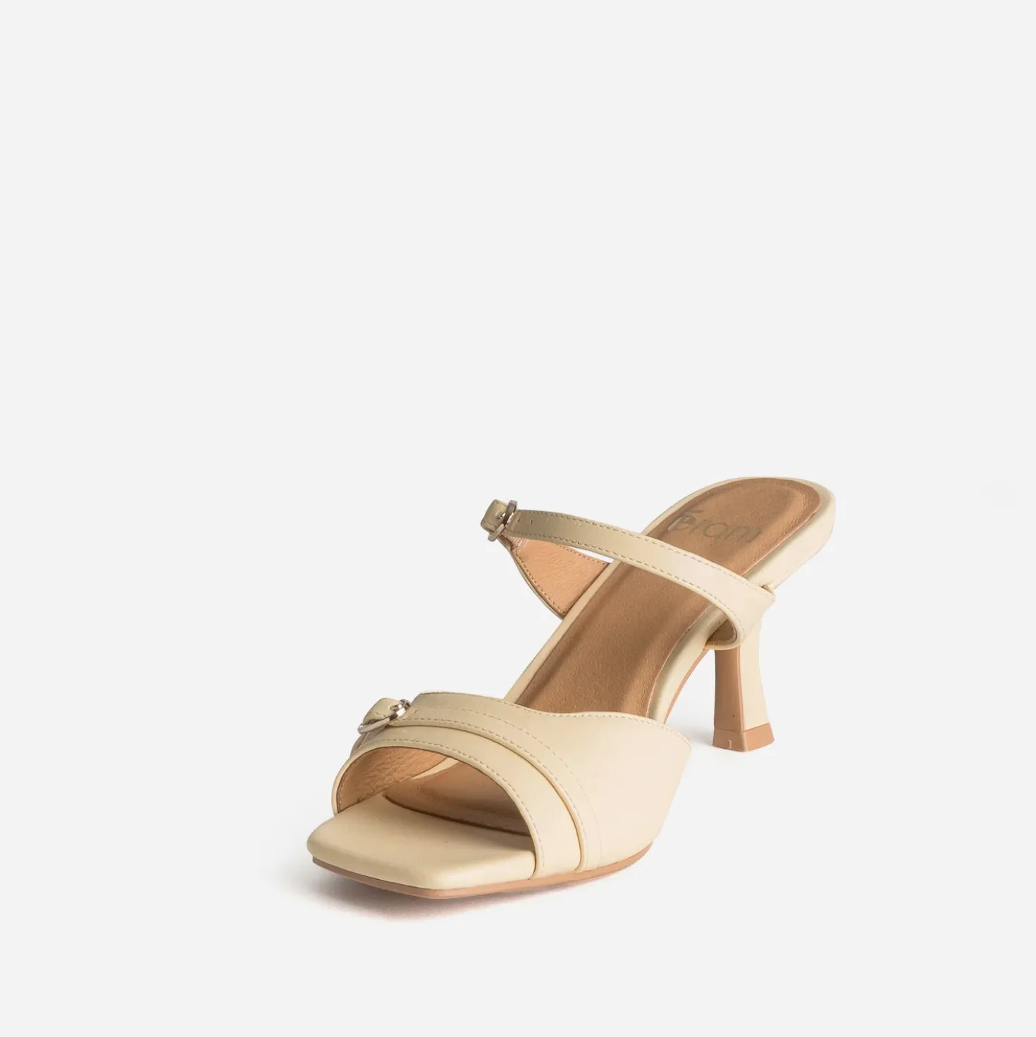 Mule jaune kitten-heel