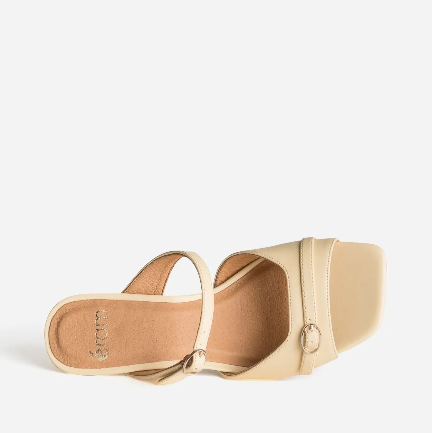 Mule jaune kitten-heel