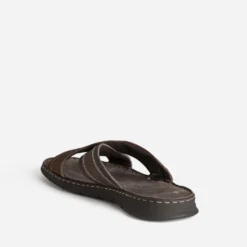 Mule marron bi-matière