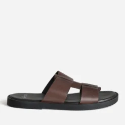 Mule marron cuir