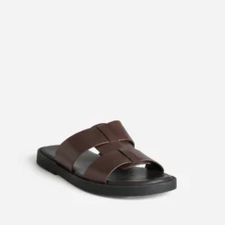 Mule marron cuir