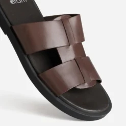 Mule marron cuir
