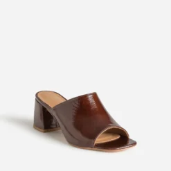 Mule marron verni à talon