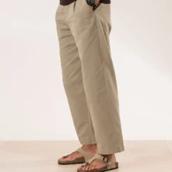 Mule-tong anatomique beige cuir velours