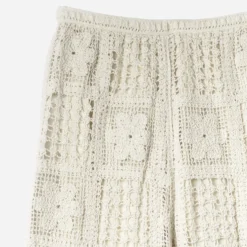 Pantalon fluide crochet écru