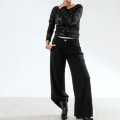 Pantalon large TEXTO noir