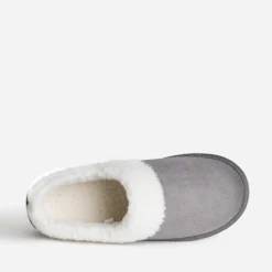 Pantoufle grise fourrée