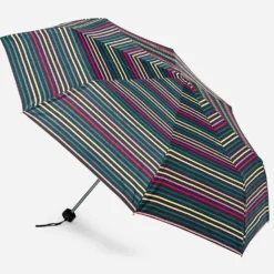 Parapluie noir à rayures colorées