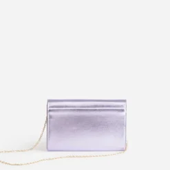 Pochette lilas métallisée