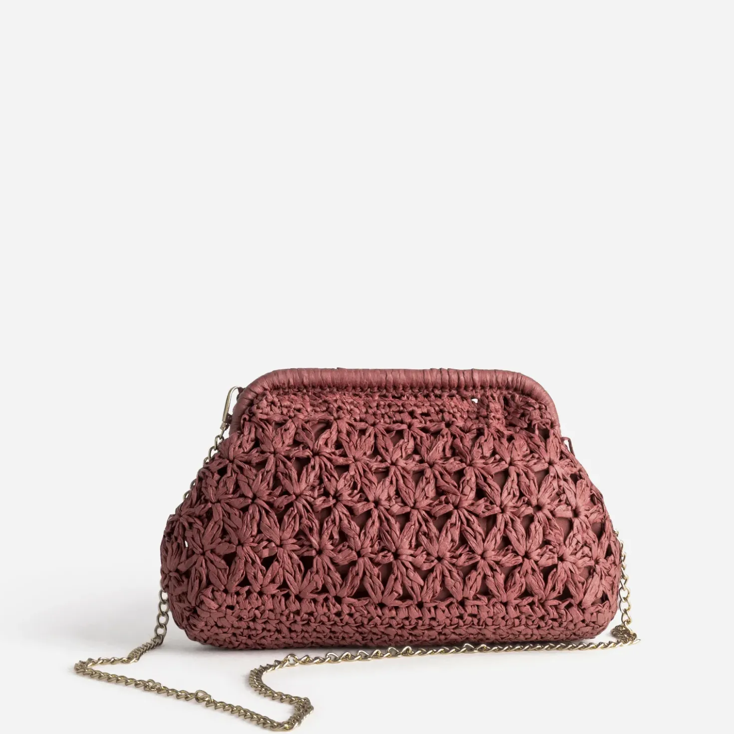 Pochette minaudière bordeaux tressée