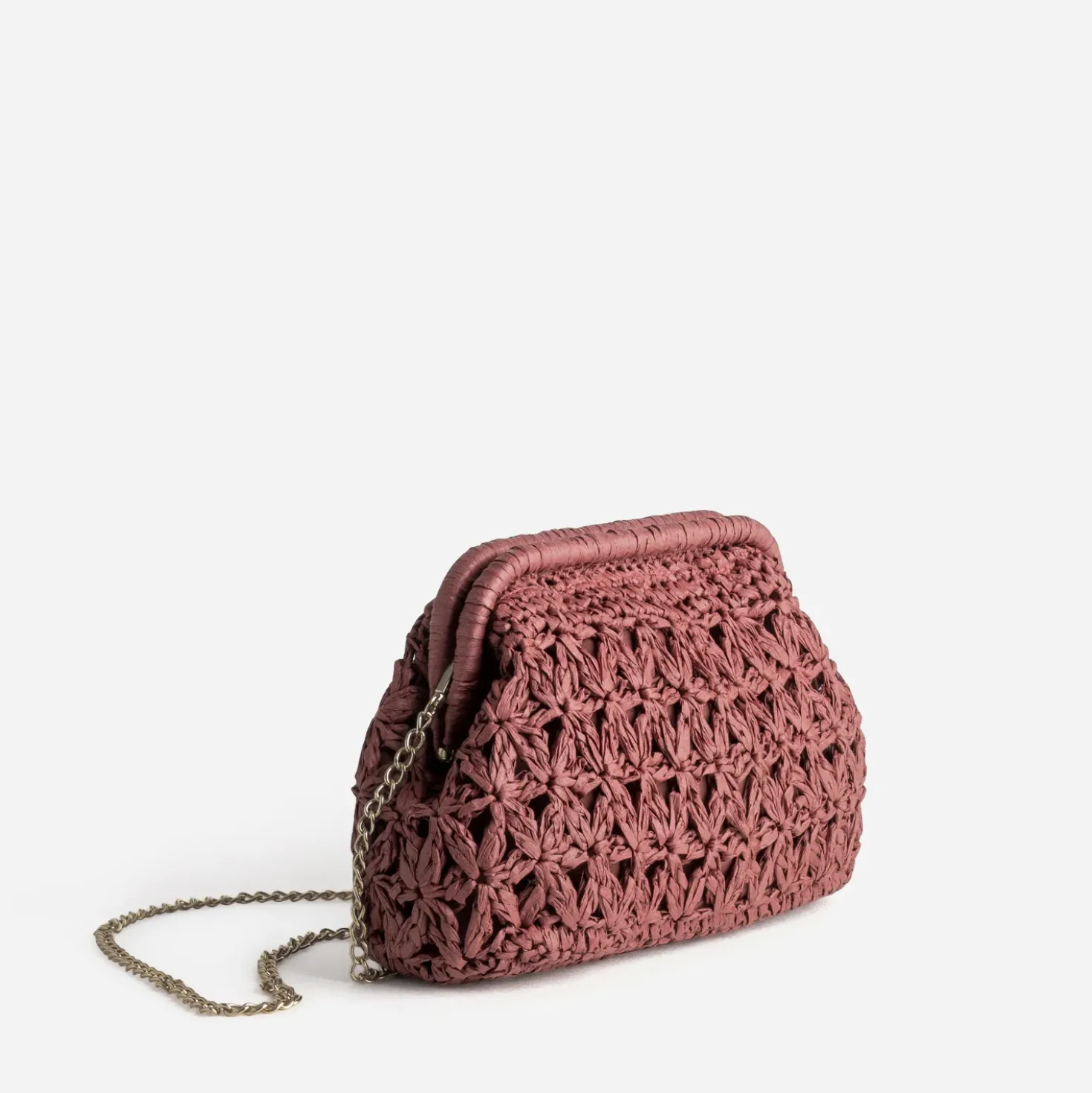 Pochette minaudière bordeaux tressée