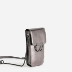 Pochette téléphone tactile TEXTO gris métallisé
