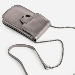 Pochette téléphone tactile TEXTO gris métallisé