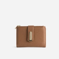 Portefeuille camel barrette métal