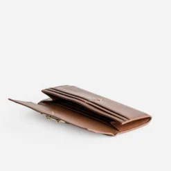 Portefeuille cognac décor anneau
