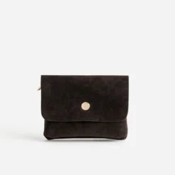 Porte-monnaie marron suédé