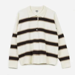 Pull ERAM WEAR écru à rayures marron