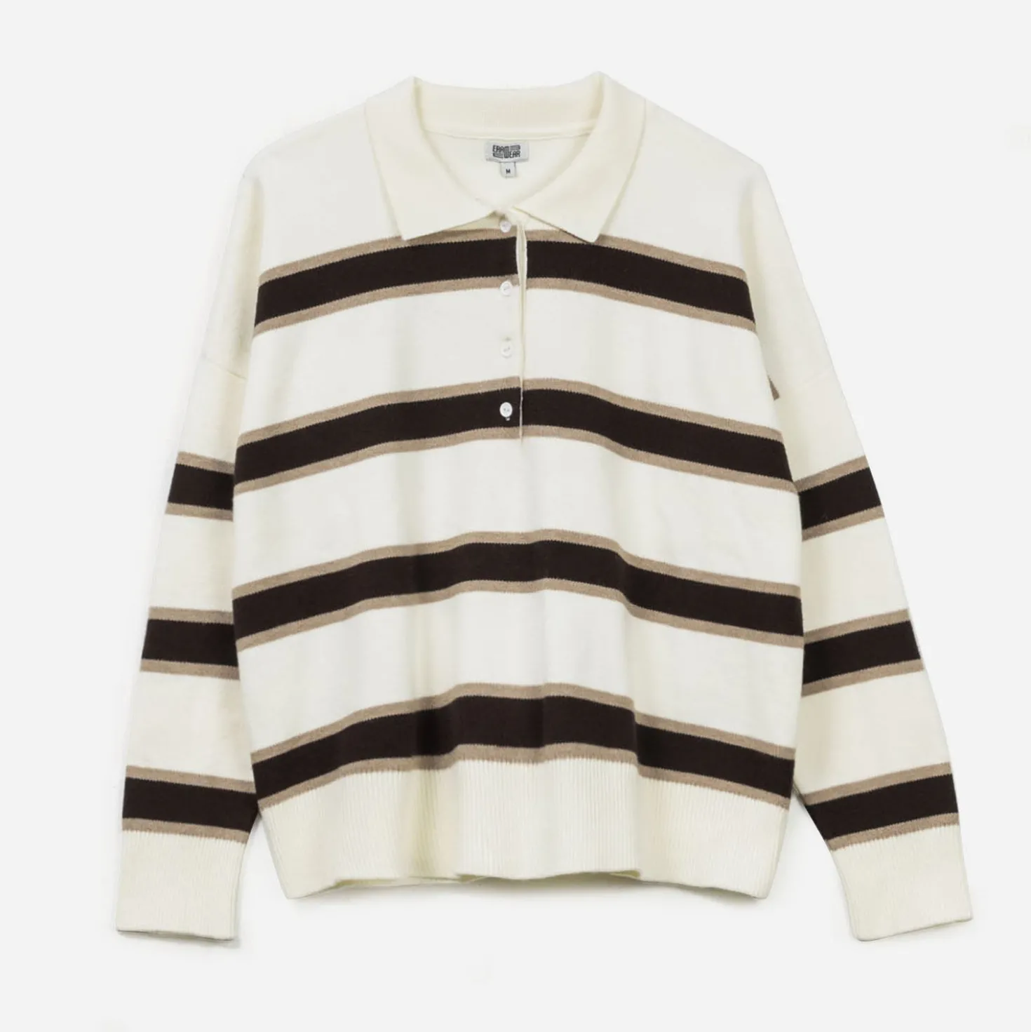 Pull ERAM WEAR écru à rayures marron