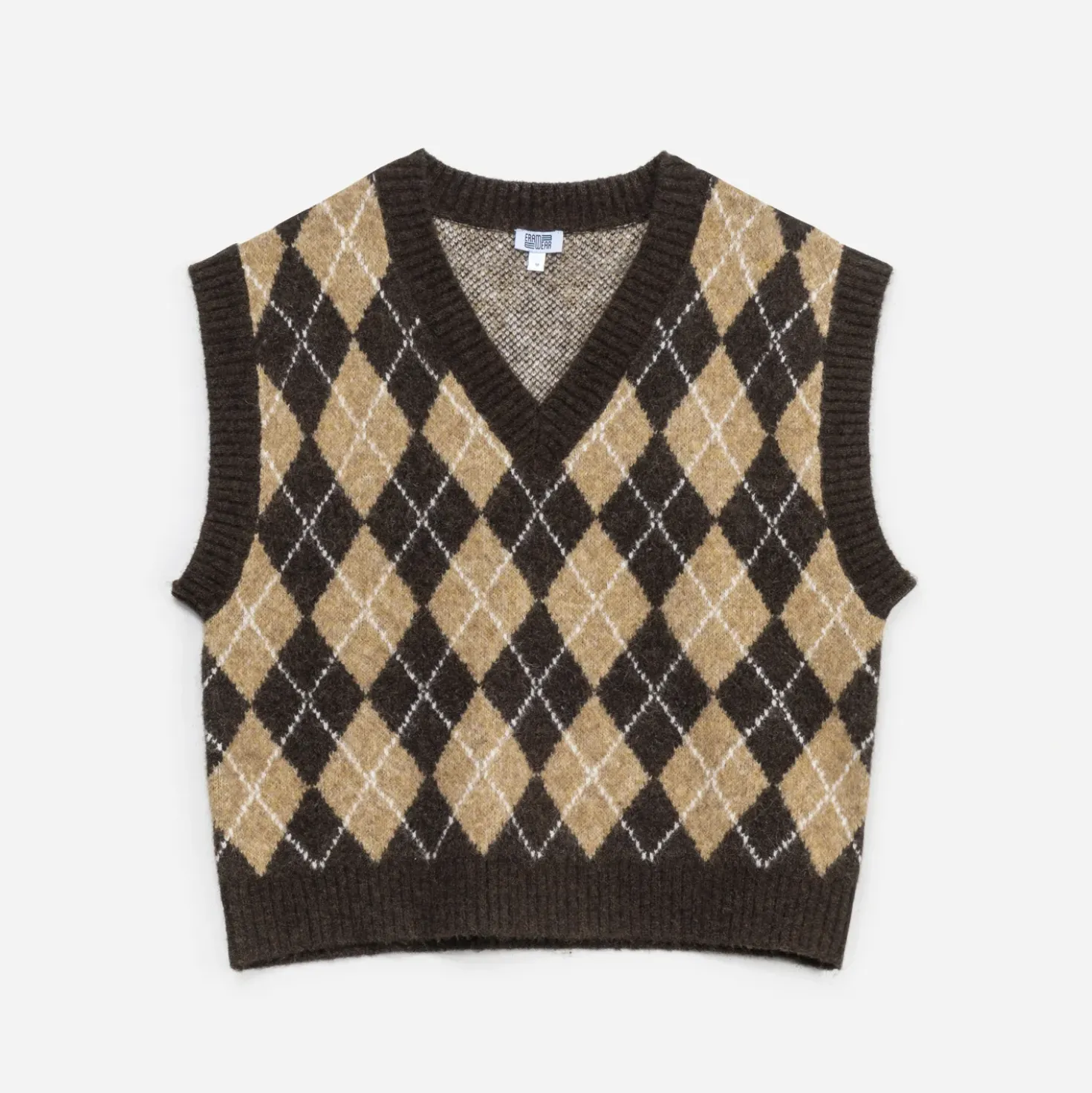 Pull ERAM WEAR marron motif losanges