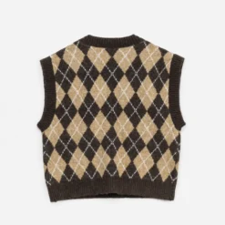Pull ERAM WEAR marron motif losanges