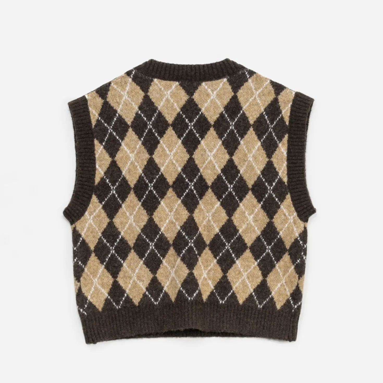 Pull ERAM WEAR marron motif losanges