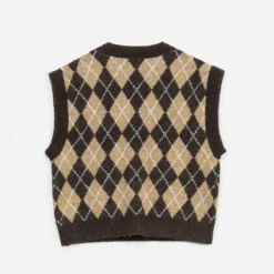Pull ERAM WEAR marron motif losanges