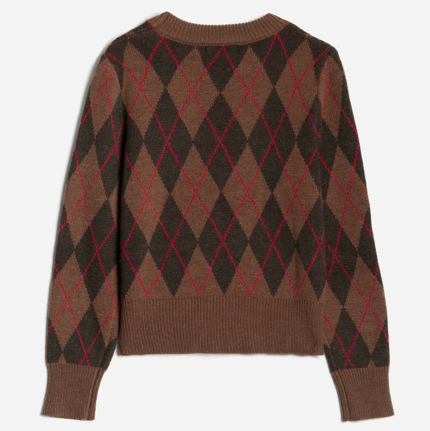 Pull marron motif losanges