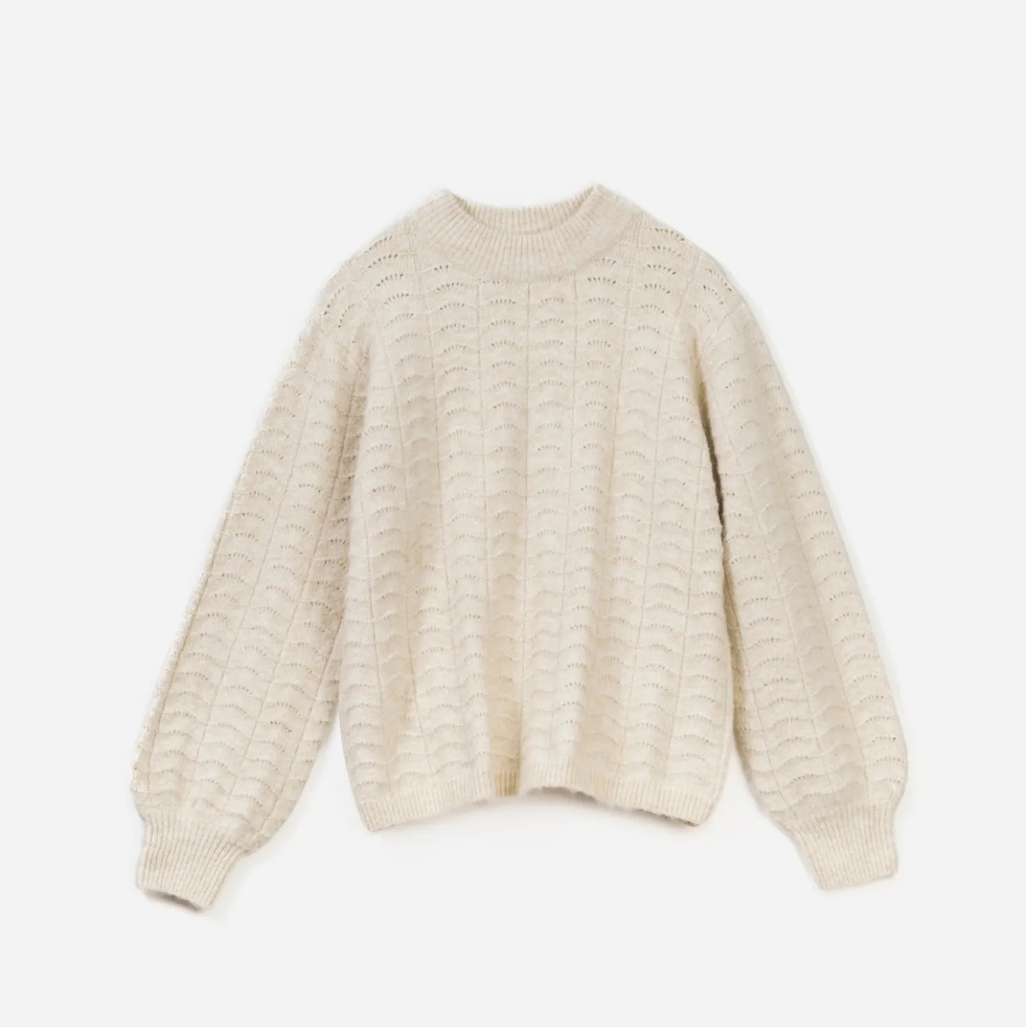 Pull TEXTO écru en tricot