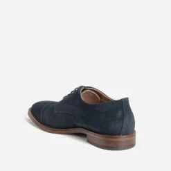Richelieu en cuir velours bleu marine