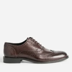 Richelieu marron cuir bout fleuri