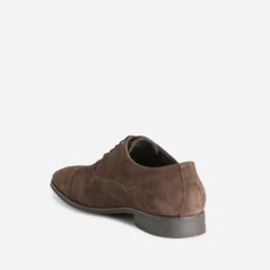 Richelieu marron cuir velours bout droit