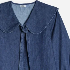 Robe en jean ERAM WEAR bleue col Claudine