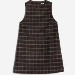 Robe ERAM WEAR marron motif carreaux