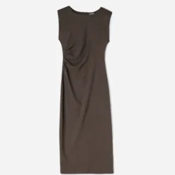 Robe-tube longue TEXTO chocolat