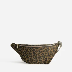 Sac banane marron motif léopard