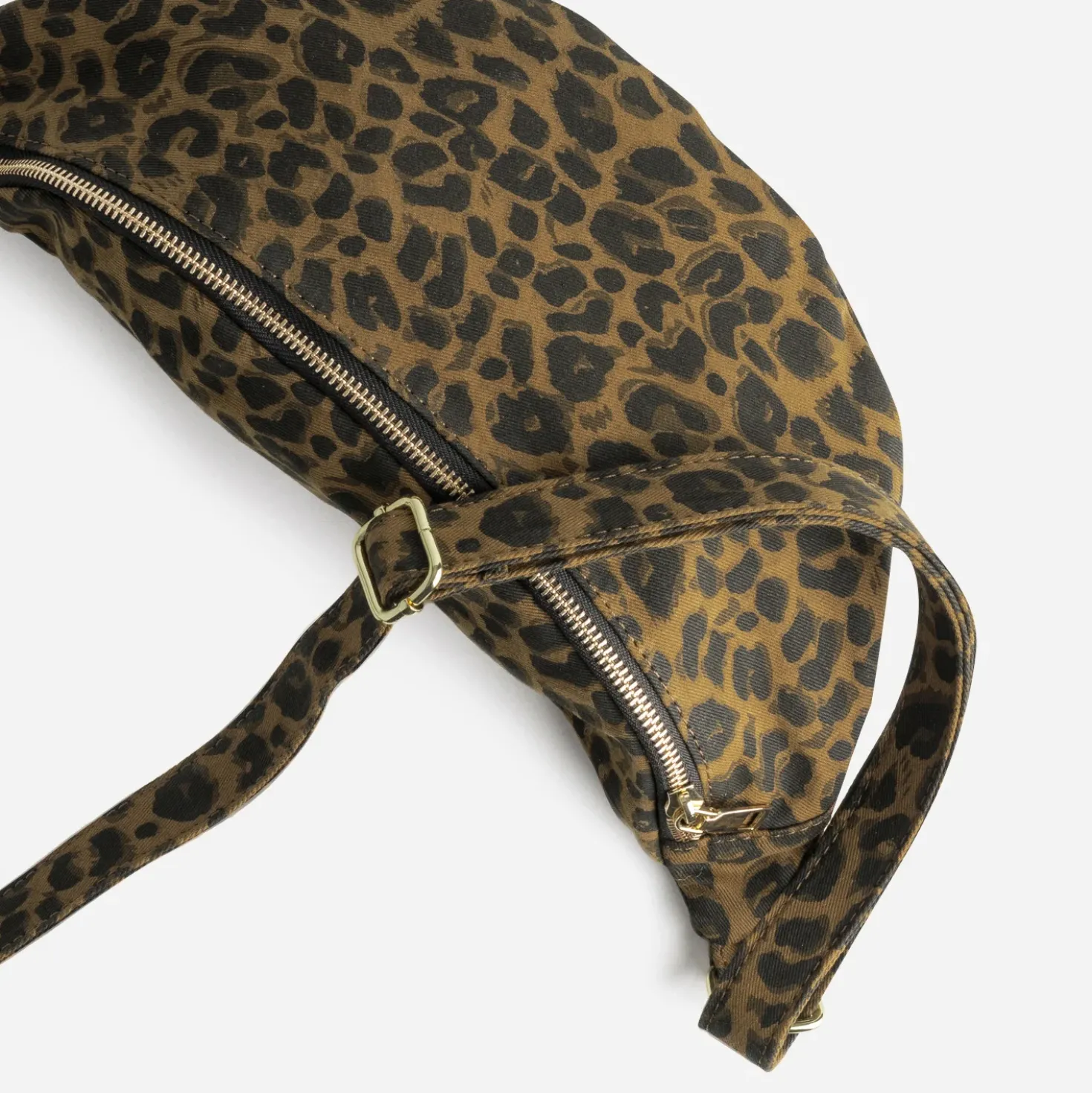 Sac banane marron motif léopard
