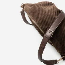 Sac-banane marron velours côtelé