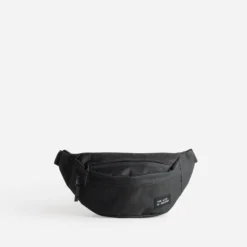 Sac banane noir nylon tissé mat