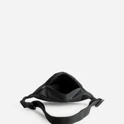 Sac banane noir nylon tissé mat