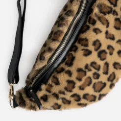 Sac banane TEXTO camel motif léopard