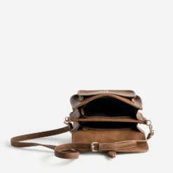Sac bandoulière camel deux compartiments