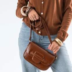 Sac bandoulière cognac