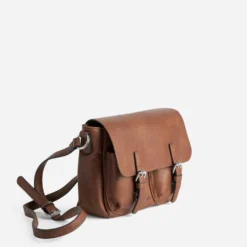 Sac bandoulière cognac à double boucle