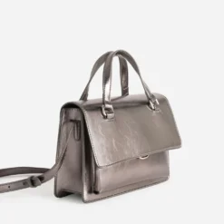 Sac bandoulière gris foncé métallisé