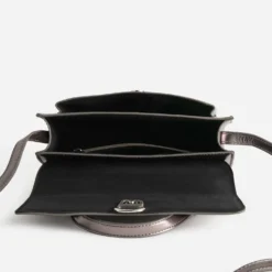 Sac bandoulière gris foncé métallisé