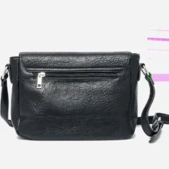 Sac bandoulière noir à double boucle