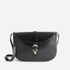 Sac bandoulière noir détails anneaux