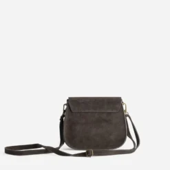 Sac bandoulière TEXTO marron cuir velours