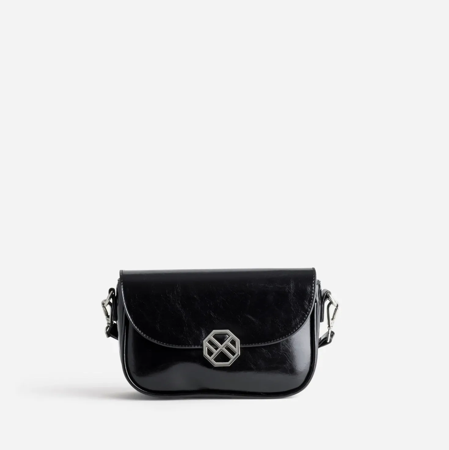 Sac bandoulière TEXTO noir fermoir monogramme