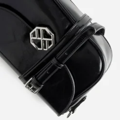 Sac bandoulière TEXTO noir fermoir monogramme